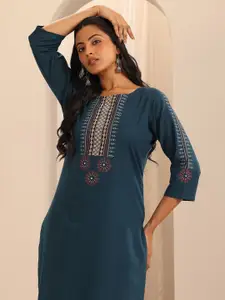 Libas Women Ethnic Motifs Yoke Design Thread Work Kurta