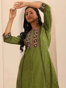 Libas Women Ethnic Motifs Printed  CottonThread Work Kurta