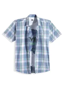 CHARCHIT Boys Tartan Checks Casual Shirt With T-Shirt
