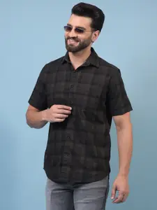 Crimsoune Club Men Classic Slim Fit Checked Casual Shirt