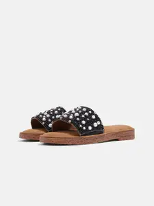 JM Looks Women Slip-On Embellished Flat Sandal
