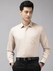 Van Heusen Custom Self Design Textured Pure Cotton Formal Shirt