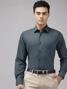 Van Heusen Pure Cotton Custom Fit Grid Tattersall Checks Formal Shirt