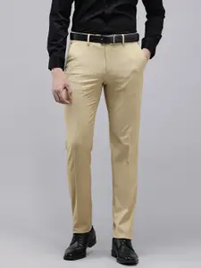 Van Heusen Men Textured Slim Fit Formal Trousers