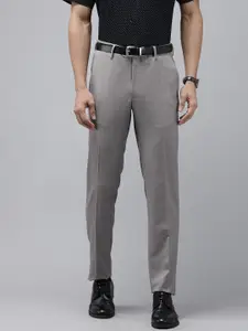 Van Heusen Men Textured Slim Fit Formal Trousers