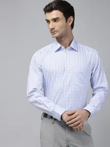Van Heusen Pure Cotton Custom Fit Grid Tattersall Checked Formal Shirt