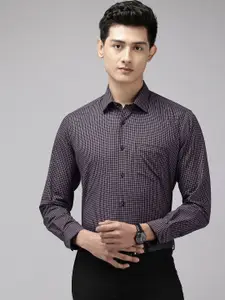 Van Heusen Pure Cotton Custom Fit Grid Tattersall Checks Formal Shirt