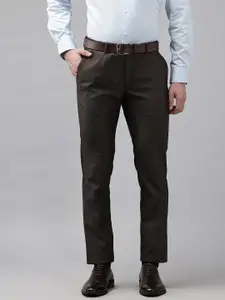 Blackberrys Men Slim Fit Low-Rise Formal Trousers