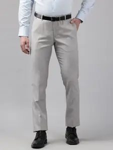 Blackberrys Men Slim Fit Low-Rise Formal Trousers