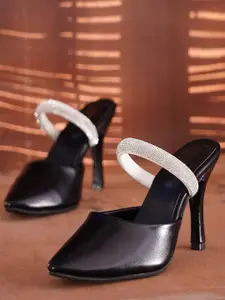 Froh Feet Women Western - Embellished Kitten Heels Mules