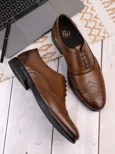 House of Pataudi Men Textured Formal Derbys