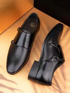 House of Pataudi Men Textured Formal Monks