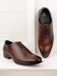 House of Pataudi Men Textured Formal Derbys