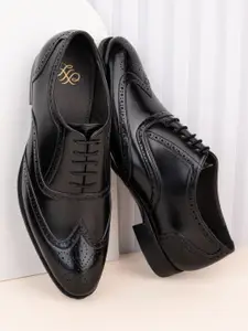 House of Pataudi Men Textured Formal Derbys