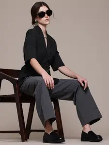 MANGO Notched Lapel Single Breasted Blazer With Belt