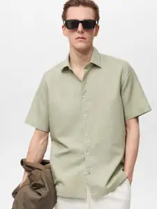 MANGO MAN Linen Cotton Casual Shirt