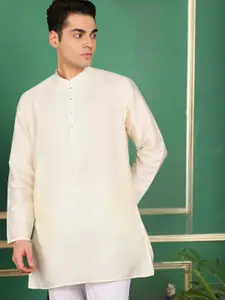 TATTVA Men Ethnic Motifs Embroidered Fusion Straight Kurtas