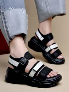 Shoetopia Women Solid Synthetic 1.5 inches Sandals with Buckles