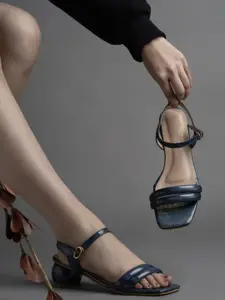 Creattoes Women Block Sandals with Buckles