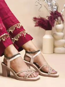 JM Looks Womens Block Heel Sandals Stylish Comfortable for Casual & Party Wear