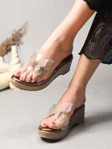 JM Looks Platform Sandals with Bows