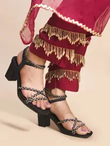 JM Looks Women Block Heel Sandals Stylish Comfortable for Casual & Party Wear