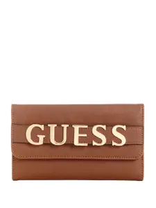 GUESS Women TENERIFE Textured Three Fold Wallet