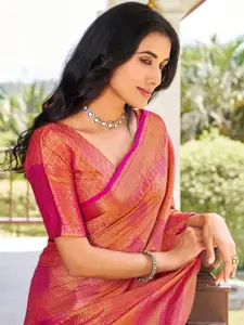 Satrani  Women Ethnic Motifs Zari Pure Silk Banarasi Saree