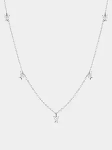 AQUASTREET 18K Silver Plated Waterproof, Anti-Tarnish Zircon Butterfly Choker Necklace