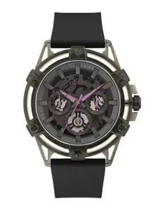 GUESS Men Skeleton Dial & Straps Analogue Multi Function Watch - GW0032G2