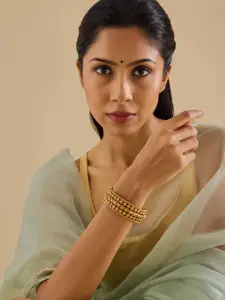 Kushal's Fashion Jewellery Gold-Plated Ethnic Antique Bangle