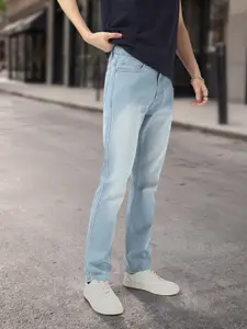 Urbano Fashion Men Straight Fit Mid-Rise Light Fade Stretchable Jeans