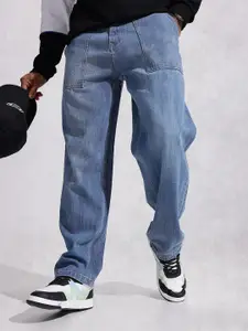 WROGN Men Loose Fit Mid-Rise Light Fade Pure Cotton Jeans