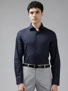 Blackberrys Cotton Self-Striped Slim Fit Formal Shirt