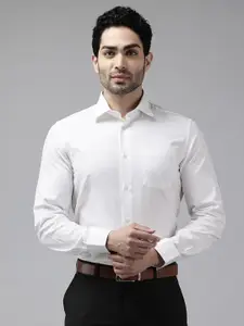 Blackberrys Men Self Checked Pure Cotton Slim Fit Formal Shirt