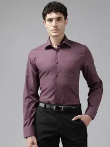 Blackberrys Cotton Self-Checked Slim Fit Formal Shirt
