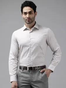 Blackberrys Pure Cotton Slim Fit Printed Formal Shirt