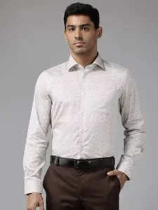 Blackberrys Cotton Slim Fit Printed Formal Shirt