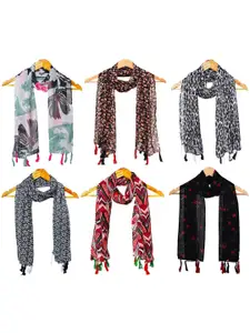 StoleVilla Women Pack Of 6 Printed Scarf