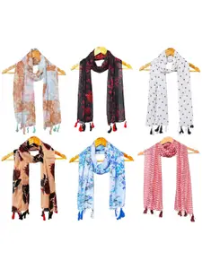 StoleVilla Women Pack of 6 Printed Cotton Scarf