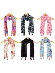 StoleVilla Pack Of 6 Women Printed Scarf