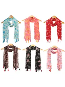 StoleVilla Pack Of 6 Women Printed Scarf