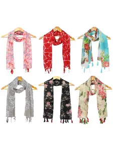 StoleVilla Pack of 6 Women Printed Scarf