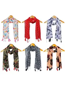 StoleVilla Women Pack Of 6 Printed Scarf