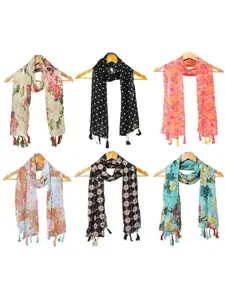 StoleVilla Pack Of 6 Women Printed Scarf