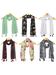 StoleVilla Women Printed Scarf Pack of 6