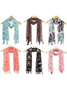 StoleVilla Pack Of 6 Women Printed Scarf