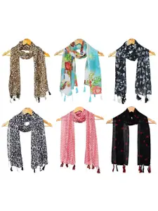 StoleVilla Pack of 6 Women Printed Scarf