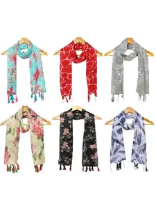 StoleVilla Pack of 6 Women Printed Scarf