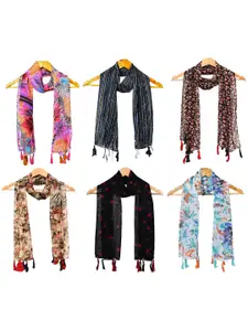 StoleVilla Women Pack Of 6 Printed Scarf
